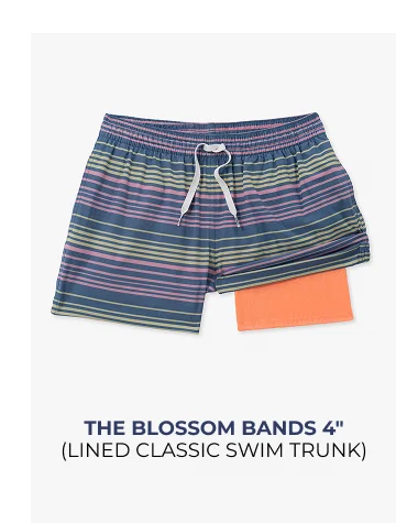 Lined Classic Swim Trunk: The Blossom Bands 4"