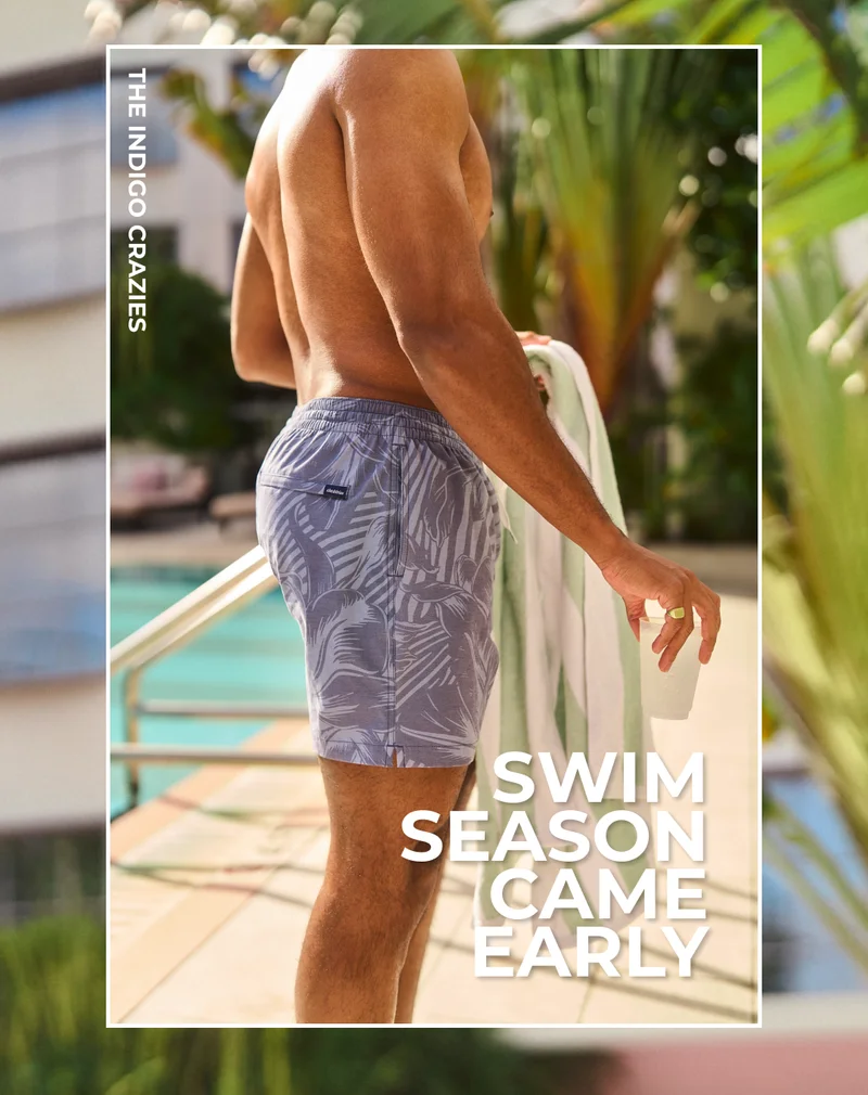 Classic Swim Trunk: The Indigo Crazies 5.5"