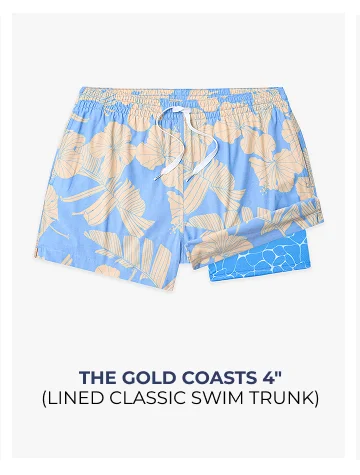 Lined Classic Swim Trunk: The Gold Coasts 4"