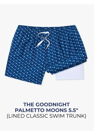 Lined Classic Swim Trunk: The Goodnight Palmetto Moons 5.5"