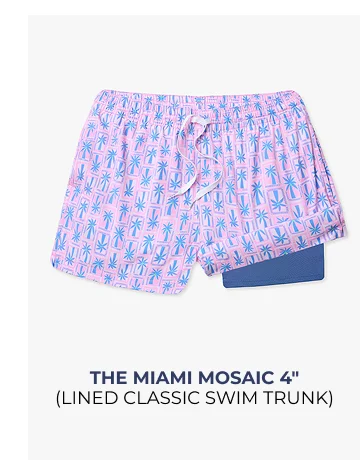Lined Classic Swim Trunk: The Miami Mosaic 4"