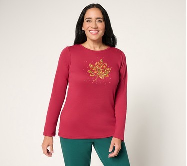 Quaker Factory Stitch in Time Fall Fauna Long Sleeve Top