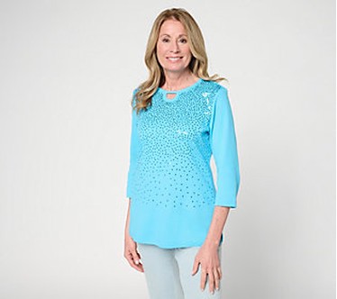 ShWk 2/16 Quacker Factory Spring Beauty Sequin Ribbed Top