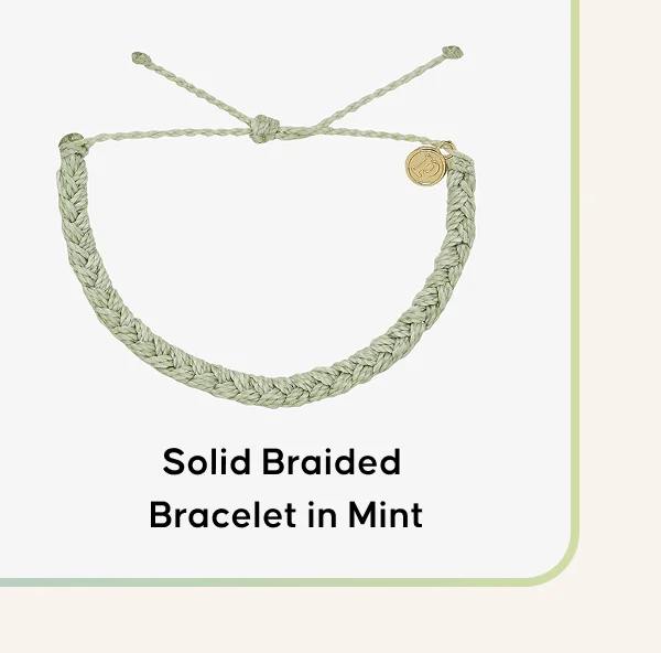 Solid Braided Bracelet in Mint