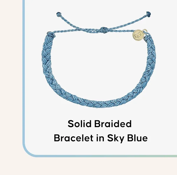 Solid Braided Bracelet in Sky Blue