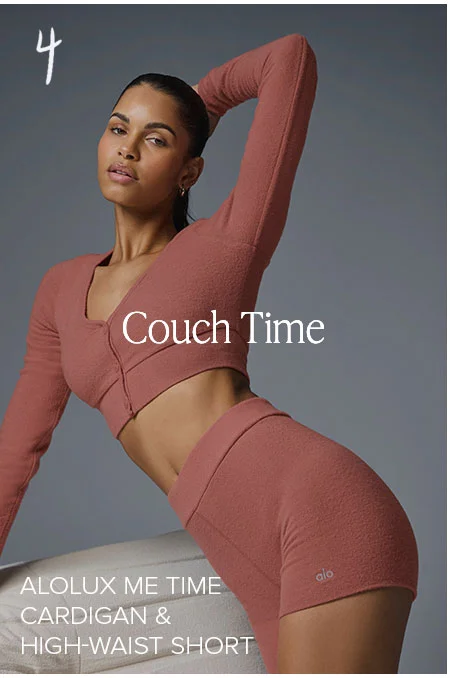 COUCH TIME ALOLUX HIGH WAIST ME TO TIME SHORT AND CROPPED ME TIME CARDIGAN
