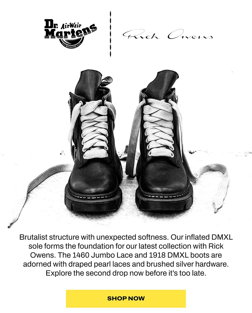 Shop Dr. Martens x Rick Owens