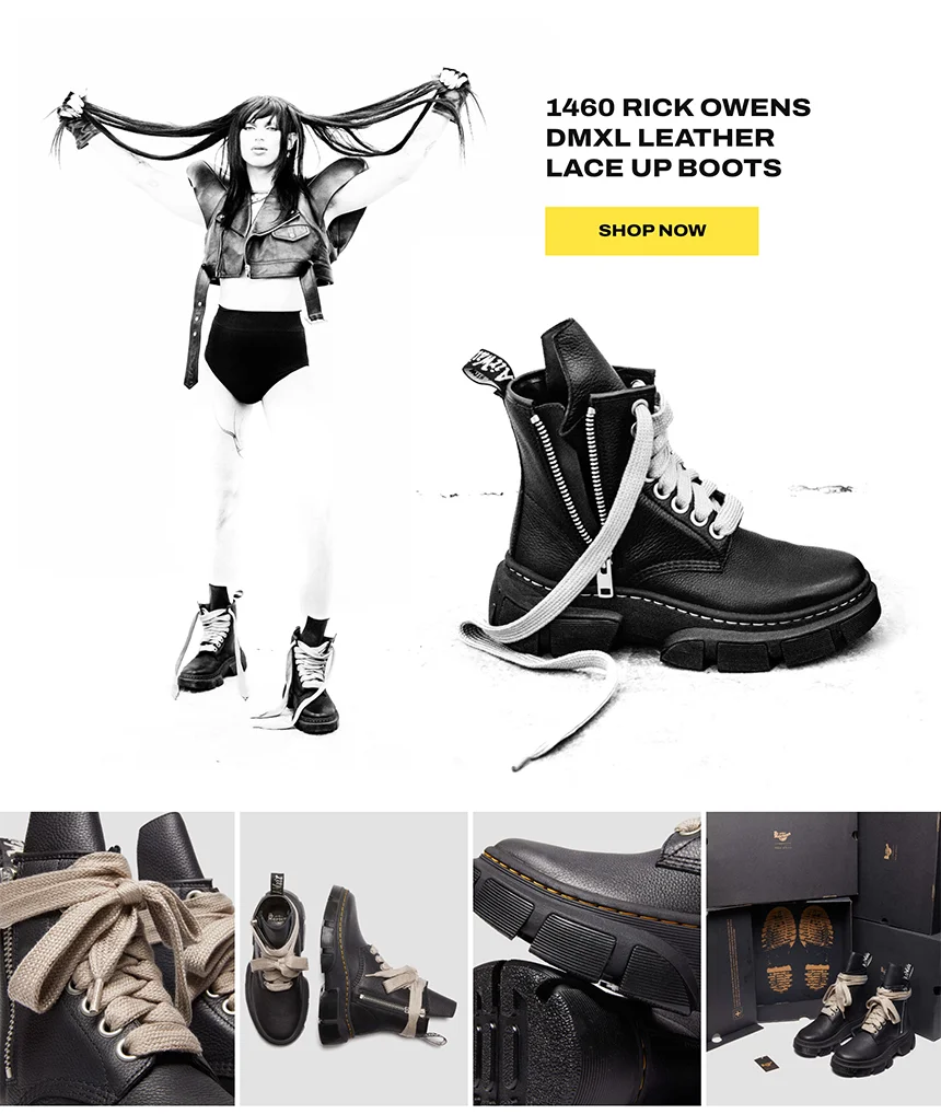 1460 Rick Owens DMXL Leather Lace Up Boots
