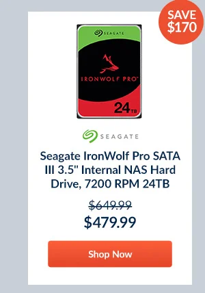 Seagate IronWolf Pro SATA III 3.5inches Internal NAS Hard Drive, 7200 RPM 24TB