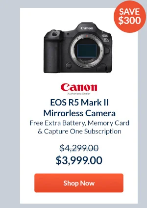 Canon EOS R5 Mark II Mirrorless Camera  Free Extra Battery, Memory Card & Capture One Subscription