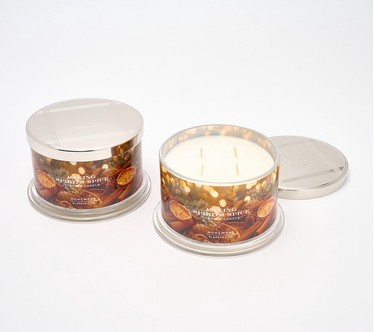 HomeWorx by Slatkin + Co. S/2 18oz Making Spirits Spice Candles