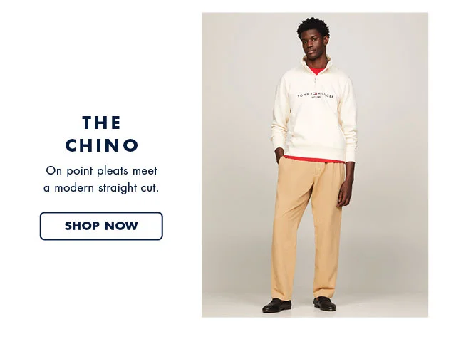 The Chino On point pleats meet a modern straight cut. Shop now