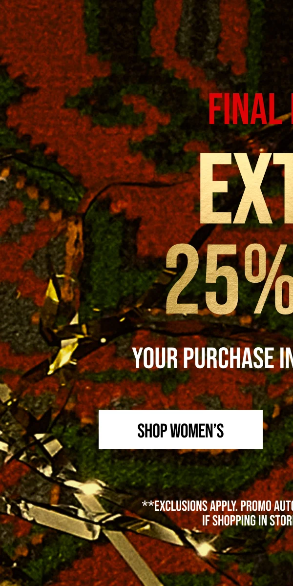 Extra 25% off Shop Women's
