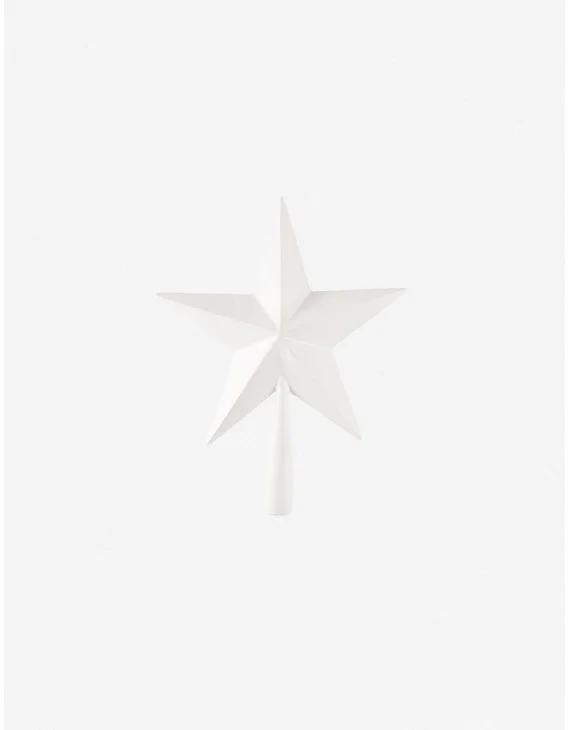 Hand-Painted Wood Tree Topper - Soft White