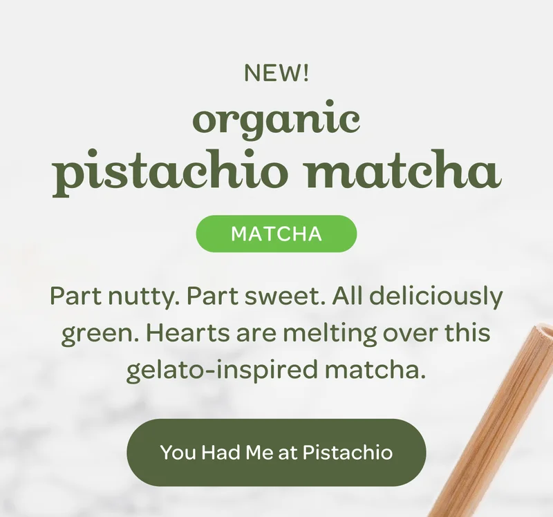New! Organic pistachio matcha