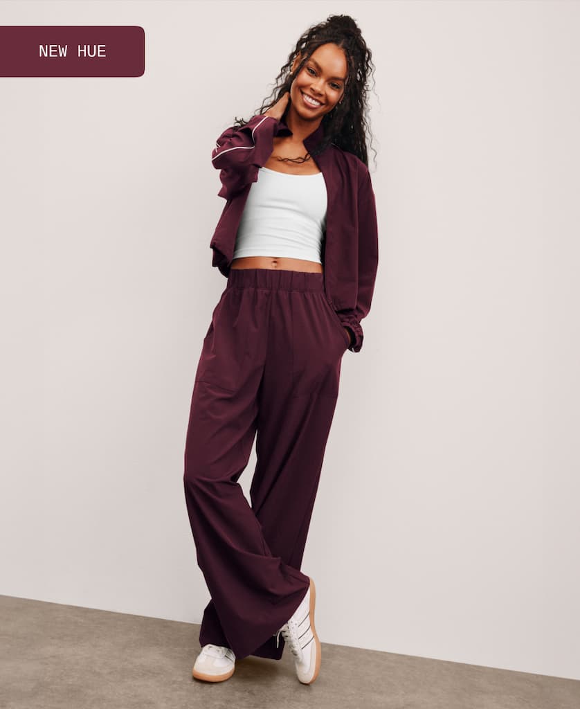 Easy Wide Leg Pant in Black Cherry