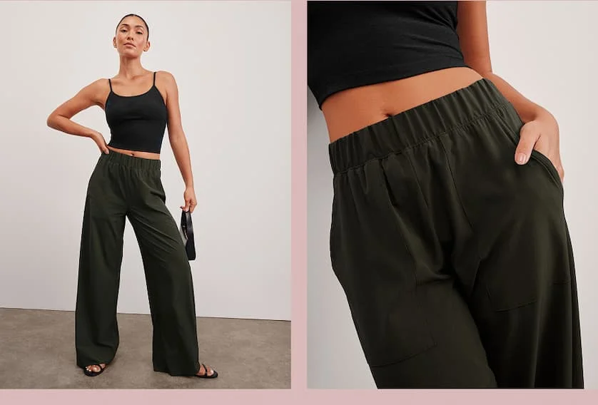 Easy Wide Leg Pant in Olive Ink