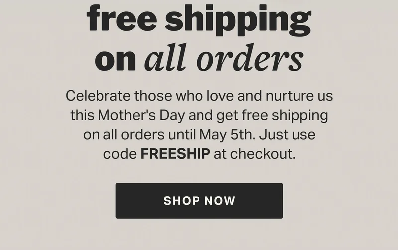 free shipping on all orders