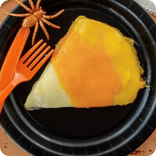 A quesadilla that looks like candy corn is a great halloween dinner idea A quesadilla that looks like candy corn is a great halloween dinner idea
