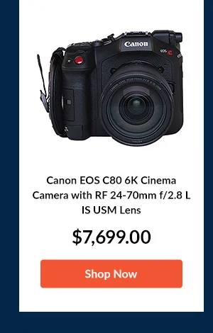 Canon EOS C80 6K Cinema Camera with RF 24-70mm f/2.8 L IS USM Lens