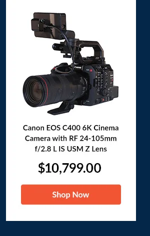 Canon EOS C400 6K Cinema Camera with RF 24-105mm f/2.8 L IS USM Z Lens