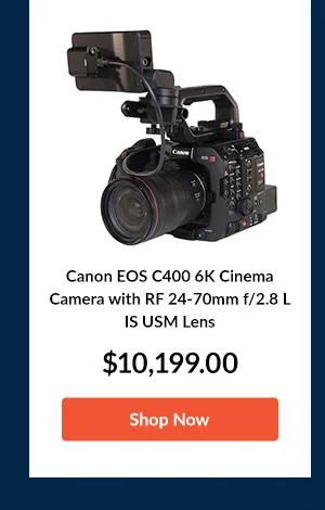 Canon EOS C400 6K Cinema Camera with RF 24-70mm f/2.8 L IS USM Lens