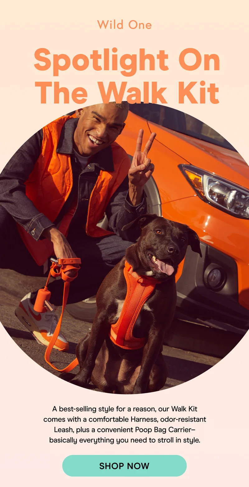A best-selling style for a reason, our Walk Kit comes with a comfortable Harness, odor-resistant Leash, plus a convenient Poop Bag Carrier–basically everything you need to stroll in style.