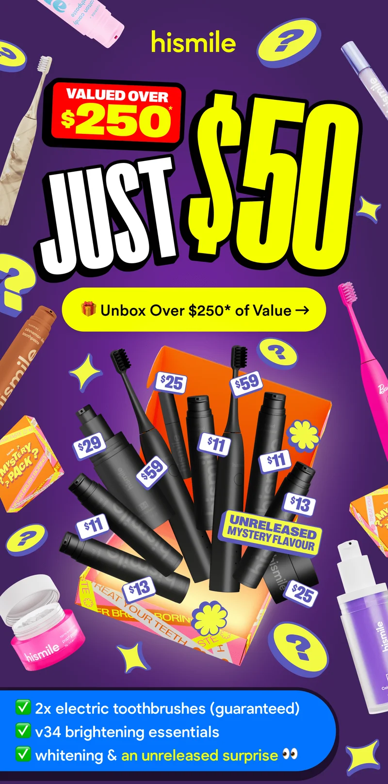 Valued Over $250*. Just $50. Unbox Over $250 of Value!