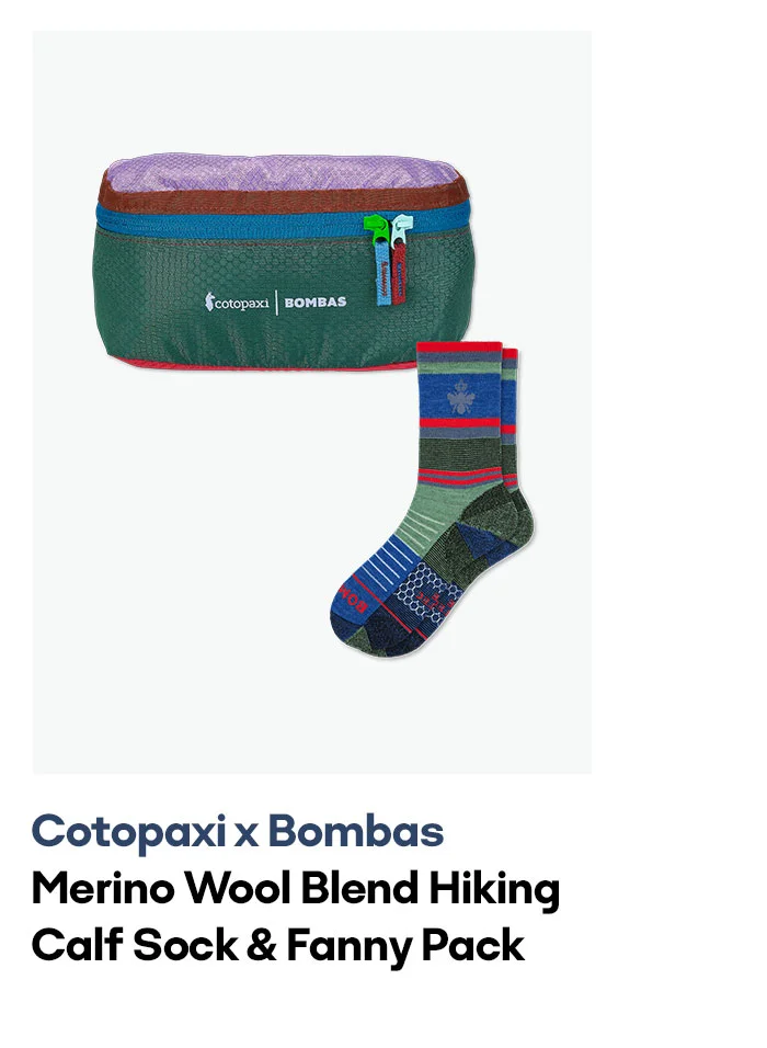 Cotopaxi x Bombas | Merino Wool Blend Hiking Calf Sock & Fanny Pack