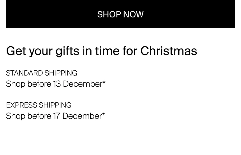 Get your gifts in time for Christmas