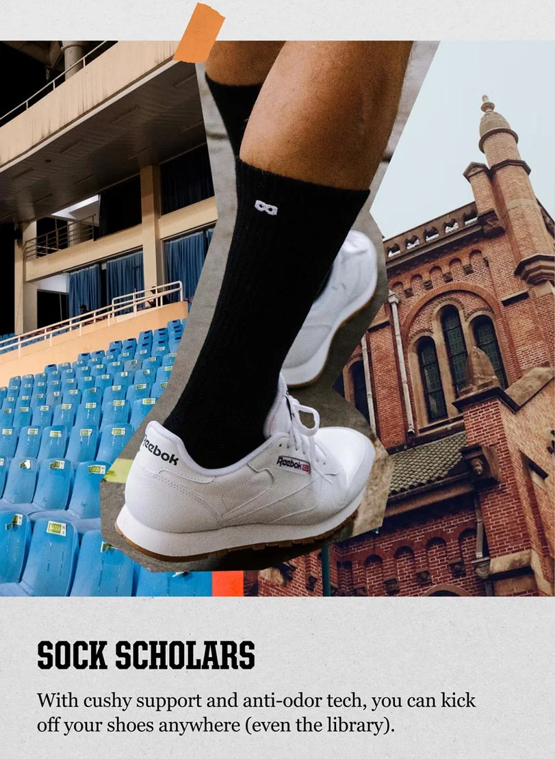 Sock Scholars: With cushy support and anti-odor tech, you can kick off your shoes anywhere (even the library).