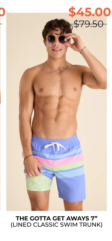 Lined Classic Swim Trunk: The Gotta Get Aways 7"