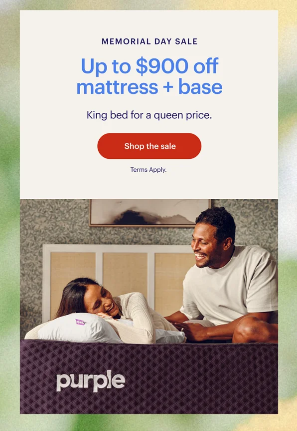 Up to $900 off mattress + base