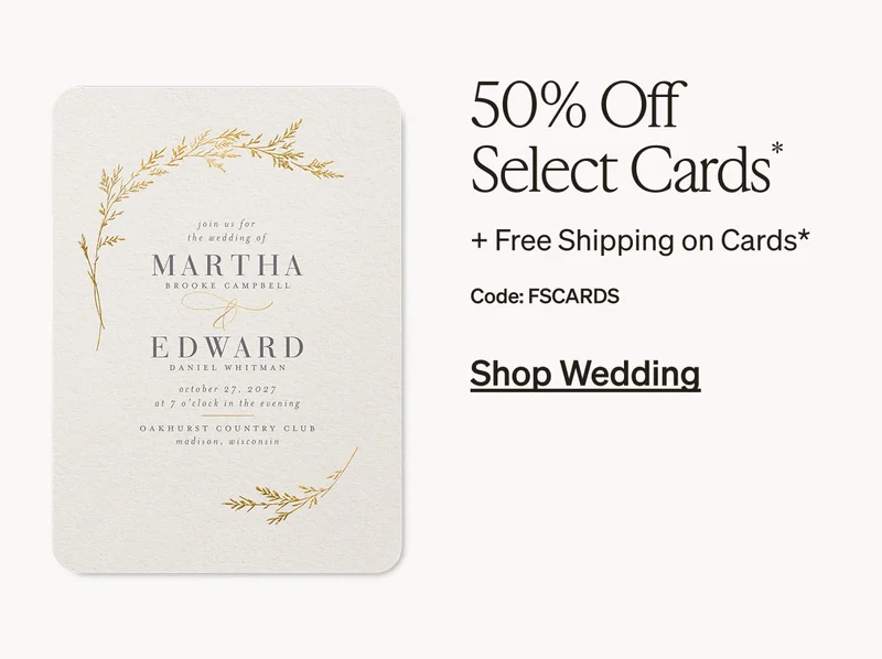 Up to 50% Off Everything + Free Shipping on Cards