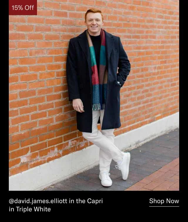 @david.james.elliott in the Capri in Triple White. Shop Now