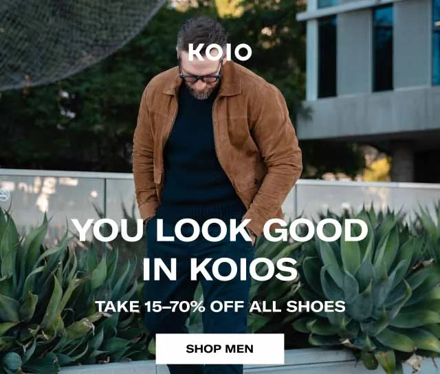 KOIO You Look Good In Koios Take 15–70% Off All Shoes Shop Men Shop Women @gentslounge in the Portofino in Triple White