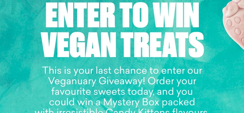 This is your last chance to enter our Veganuary Giveaway! Order your favourite sweets today, and you could win a Mystery Box packed with irresistible Candy Kittens flavours.