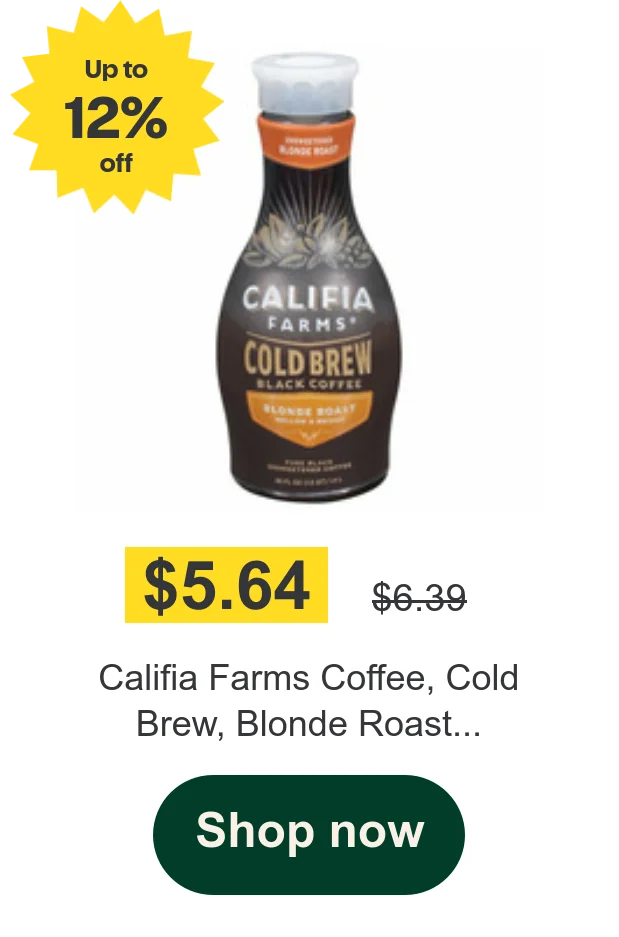 Califia Farms Coffee, Cold Brew, Blonde Roast...