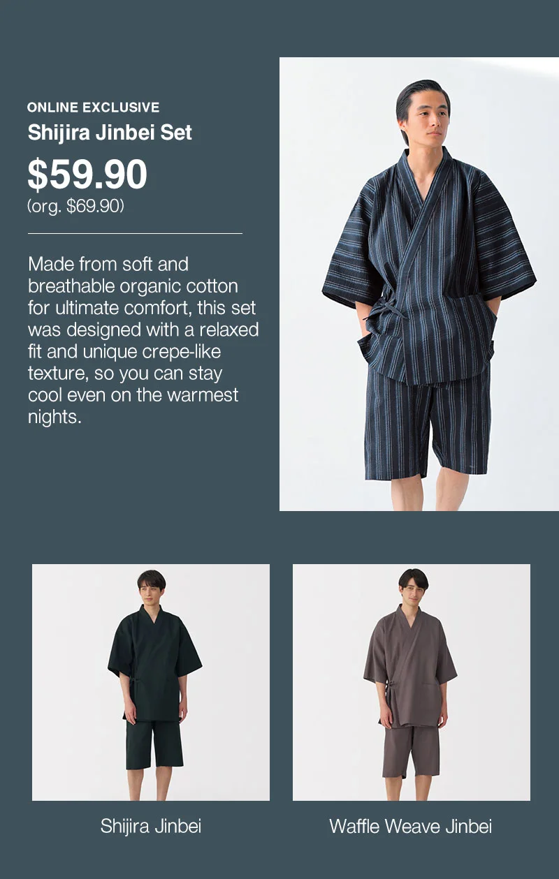 Shop $59.90 Men's Jinbei Loungewear Set Online Only