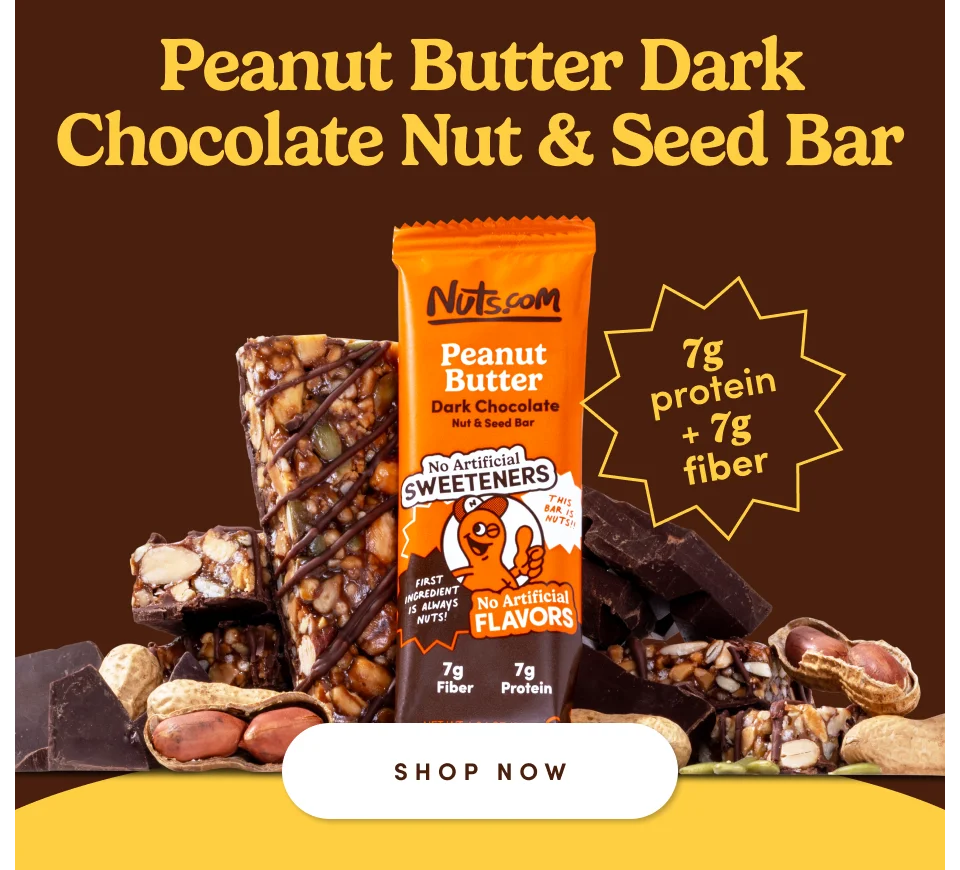 Peanut Butter Dark Chocolate Nut & Seed Bar; Shop now Peanut Butter Dark Chocolate Nut & Seed Bar; Shop now
