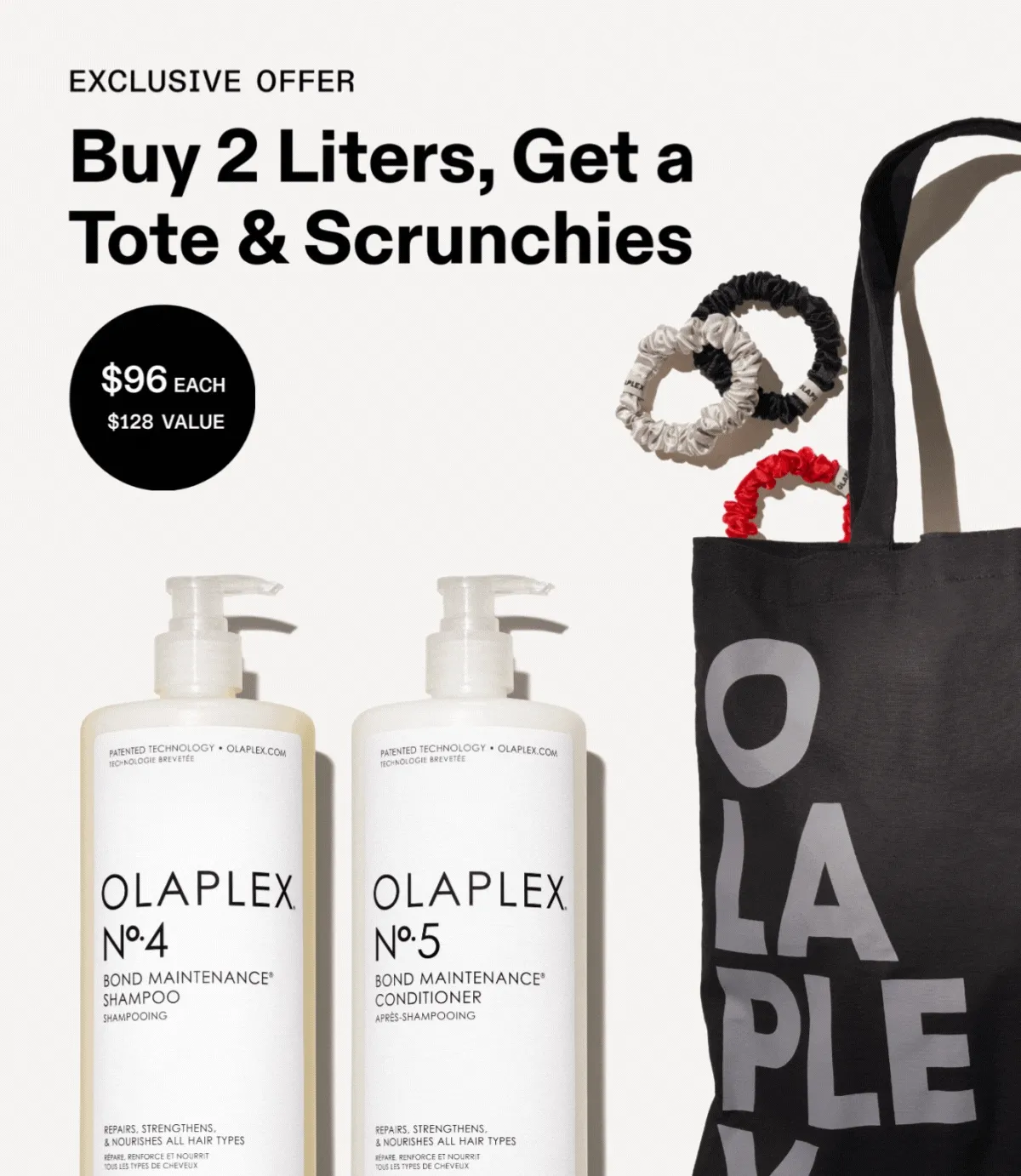 Buy 2 Liters, Get a Tote & Scrunchies