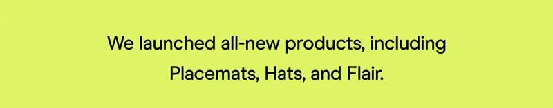 placemats, hats, flair