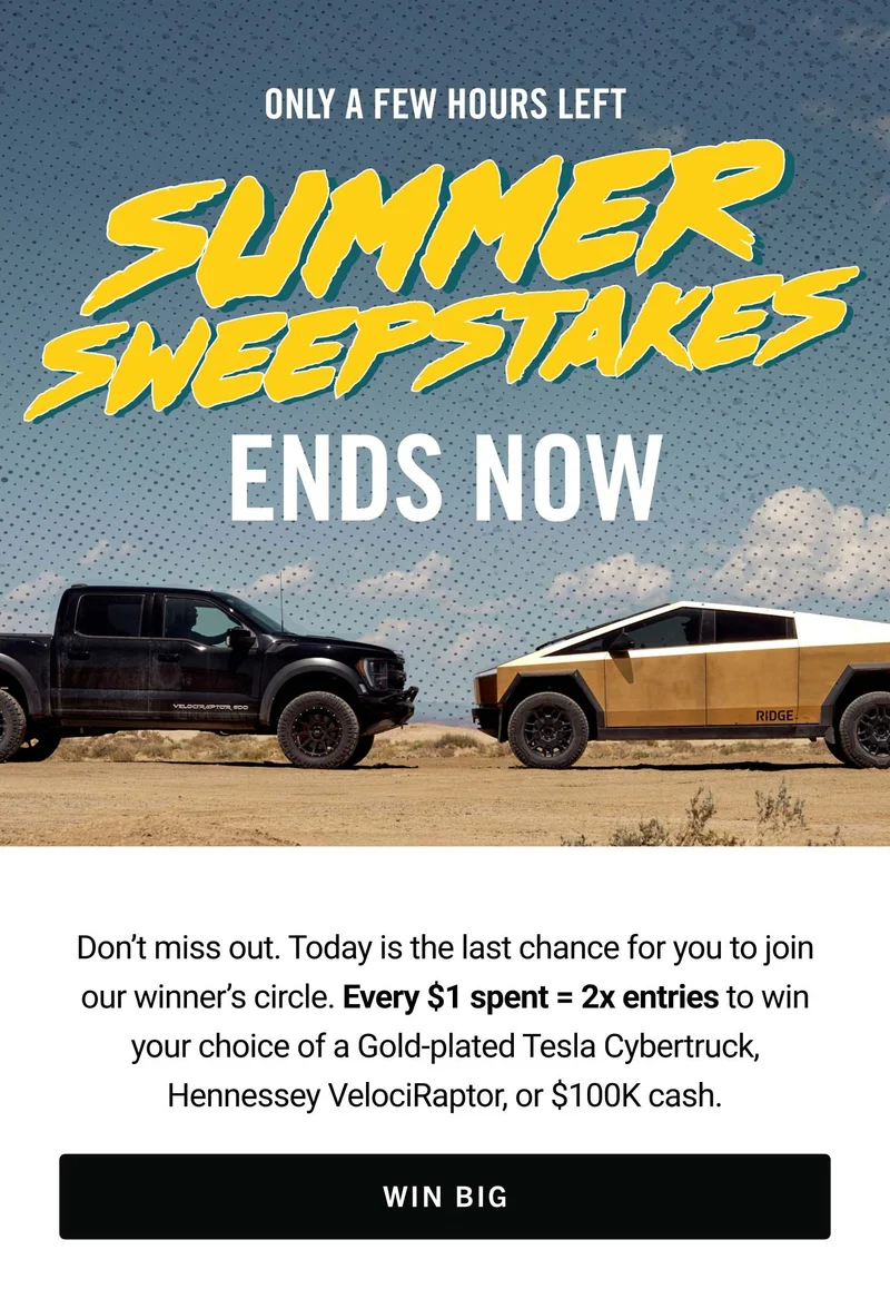 Summer Sweepstakes Ends Now | Last Chance to Win Big