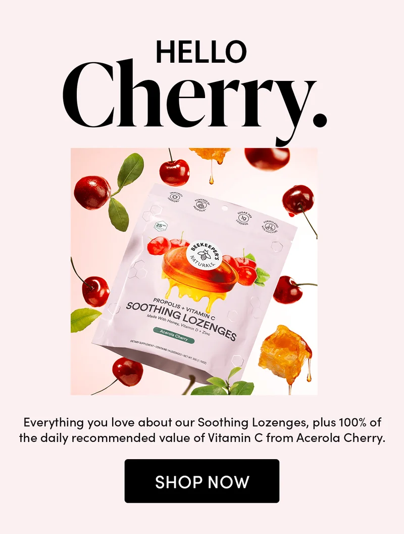 Hello Cherry   Everything you love about our Soothing Lozenges, plus 100% of the daily recommended value of Vitamin C from Acerola Cherry.