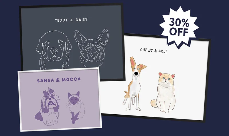 30% off two pet portraits
