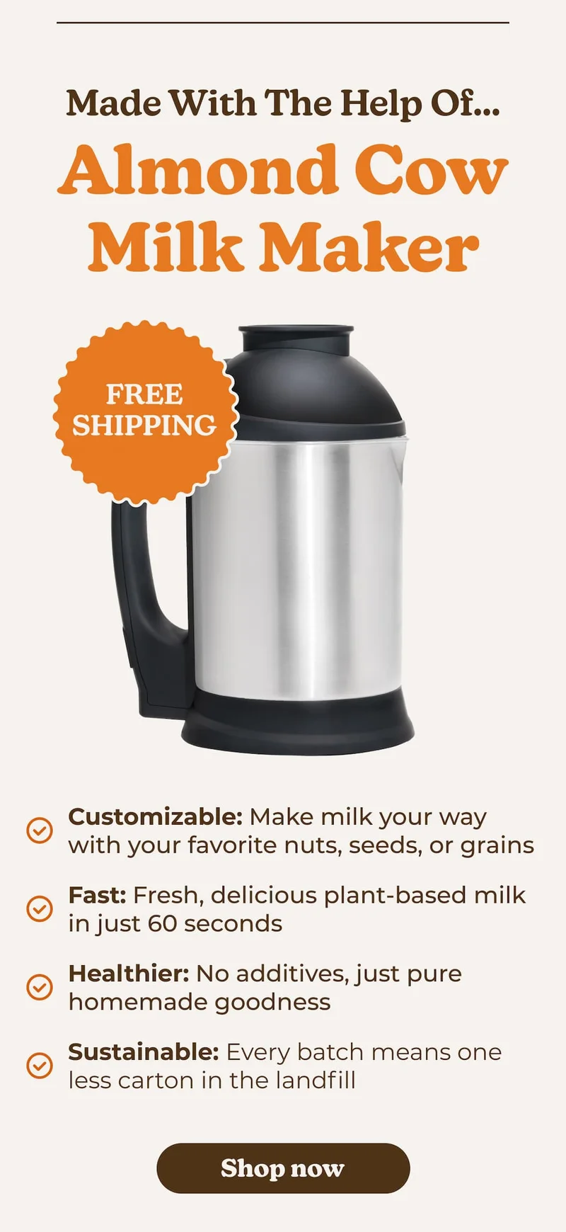 Almond Cow Milk Maker