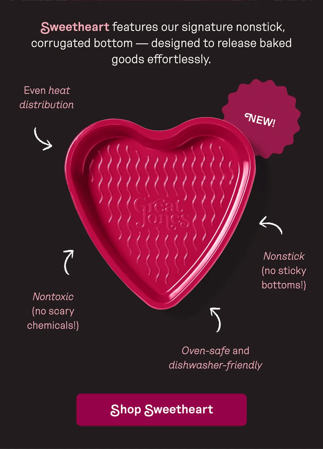 A cake pan after your heart.