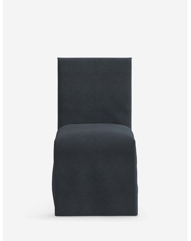 Haddan Slipcover Dining Chair-Navy Linen