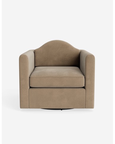 Bernadette Swivel Chair by Sarah Sherman Samuel - Latte Vintage Velvet