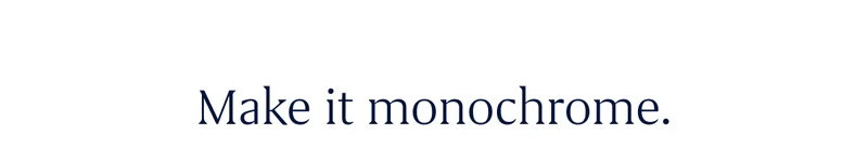 Make it monochrome. Make it monochrome.